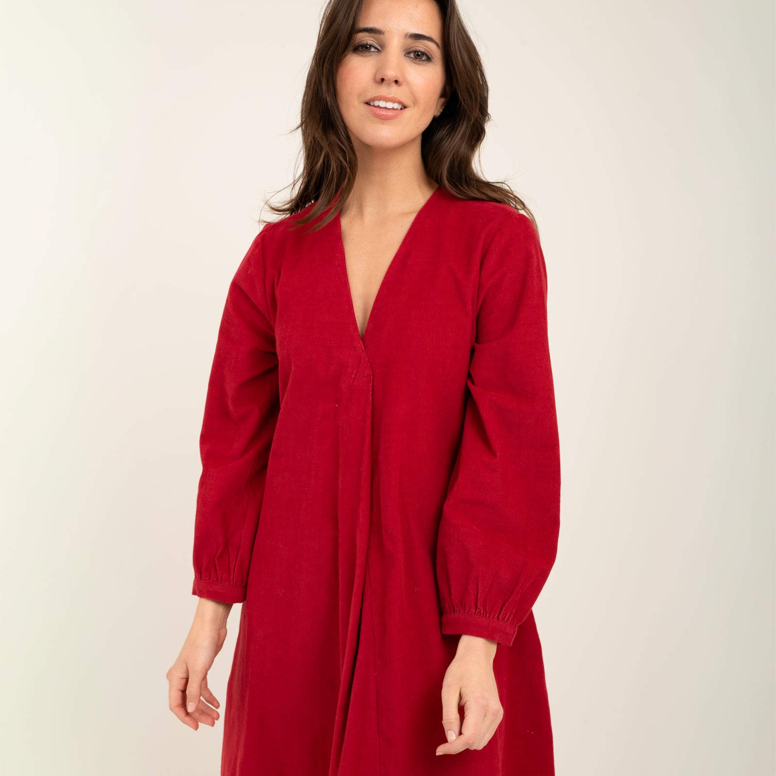 Neha Dress Velvet 100% Coton - Red RED