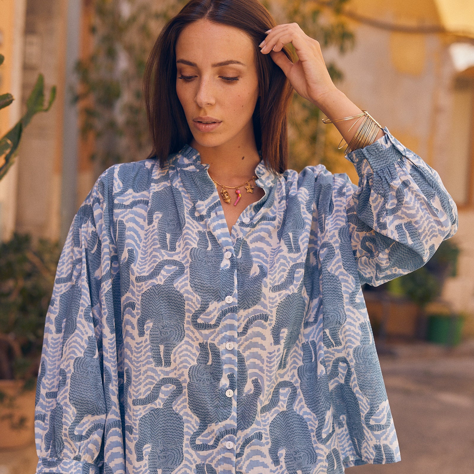 June Shirt Tiger 100% Organic Cotton - Blue BLUE