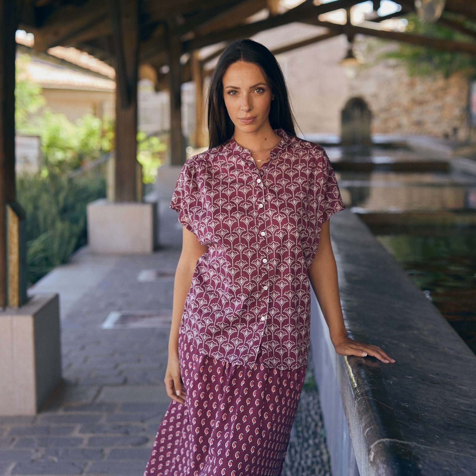 Azale Shirt Morgiou 100% Coton - Rasberry RASBERRY