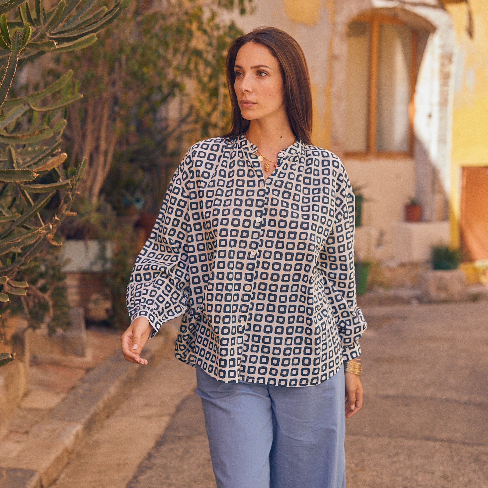 Camille Shirt Frioul 100% Coton - Blue BLUE