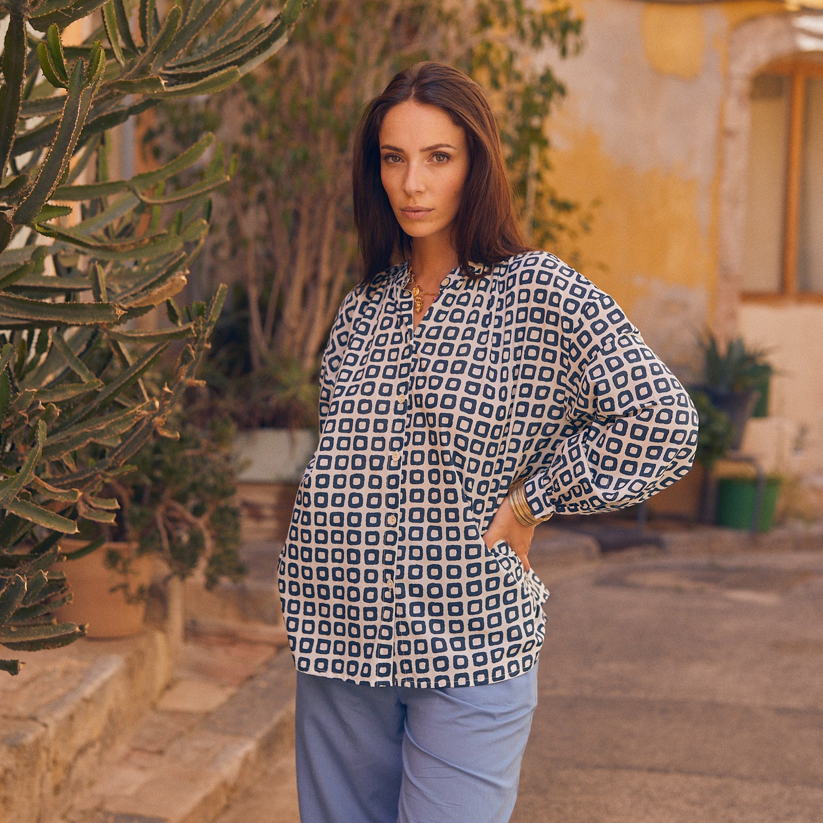 Camille Shirt Frioul 100% Coton - Blue BLUE