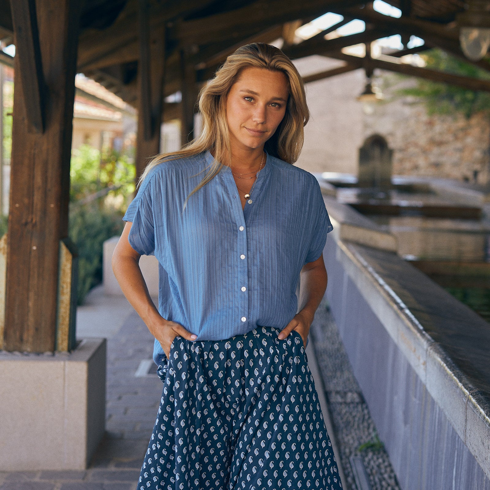 Azale Shirt S.color 100% Coton - Blue BLUE