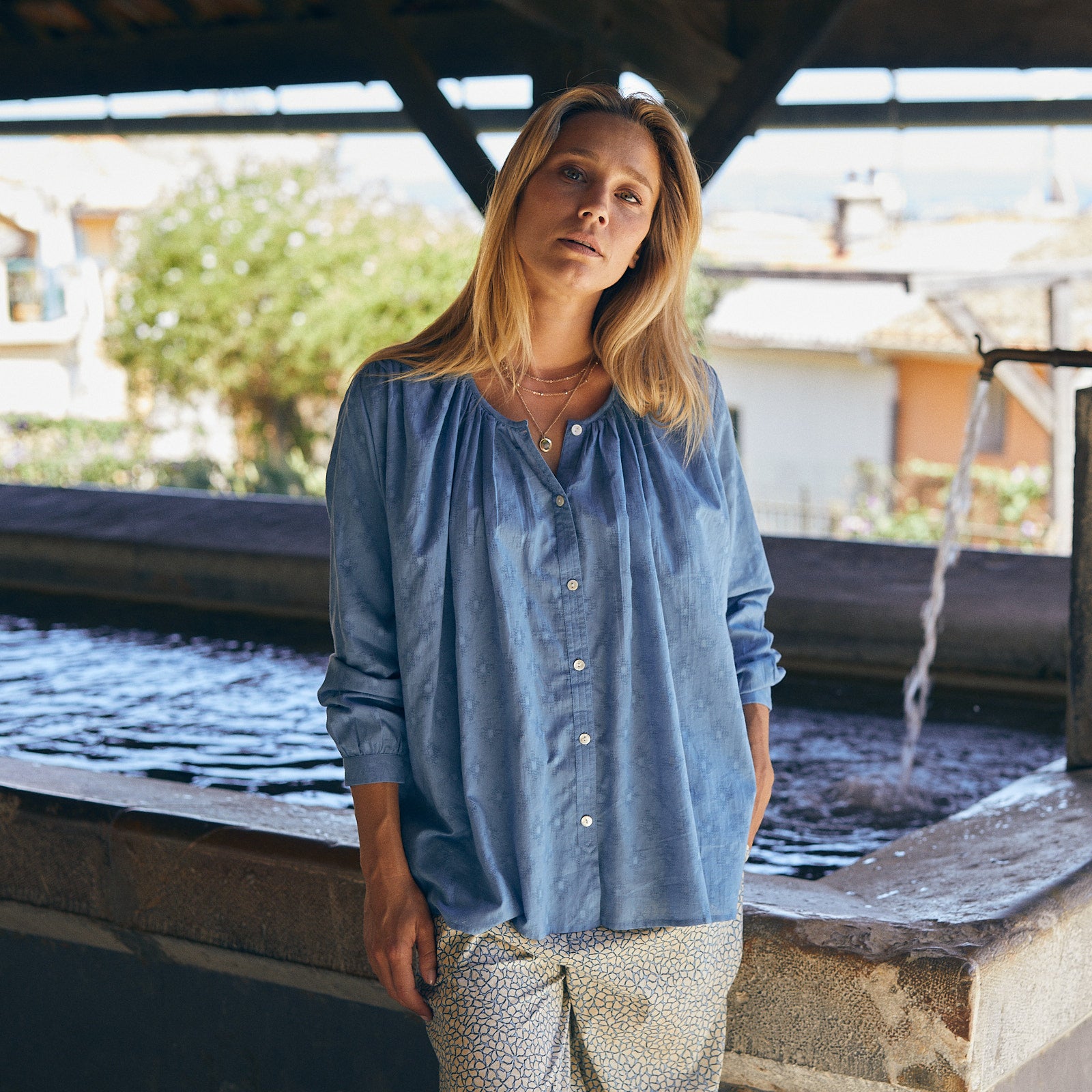 Chloe Shirt S.color 100% Coton - Blue BLUE