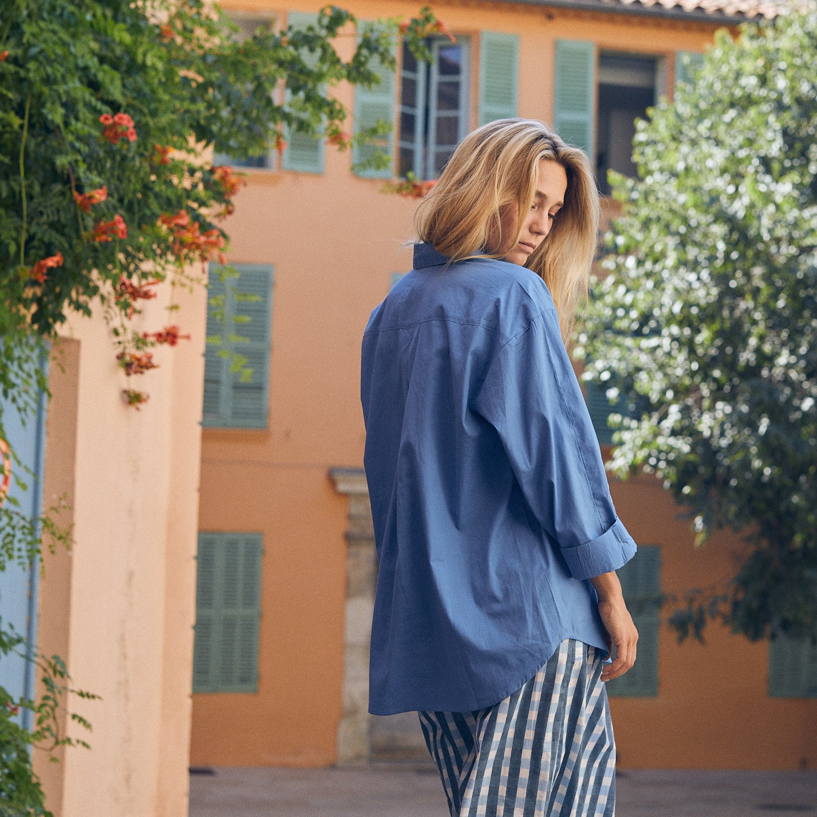 Coco Shirt Embroidery Coton - Blue BLUE