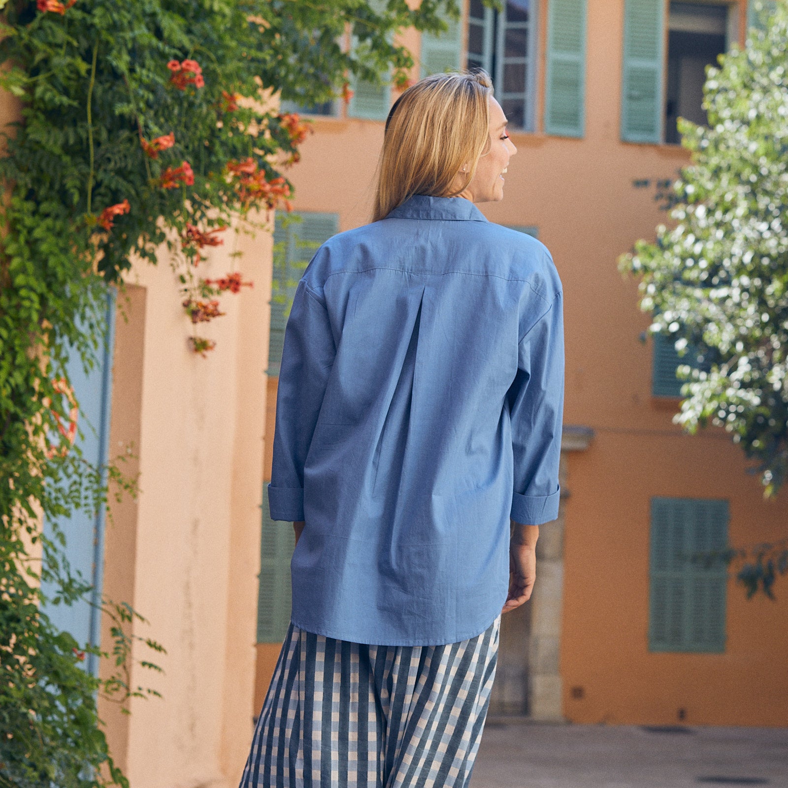 Coco Shirt Embroidery Coton - Blue BLUE