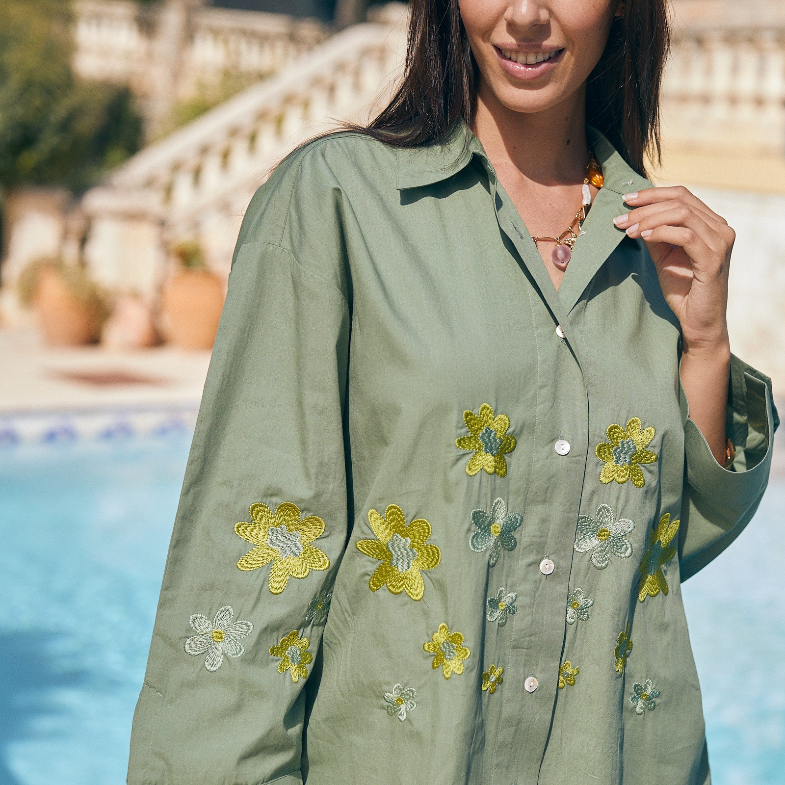 Coco Shirt Embroidery Coton - Green GREEN