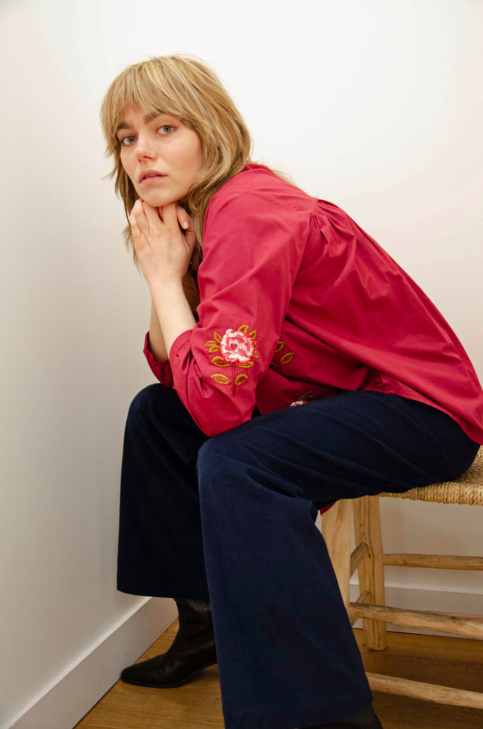 Cerise Shirt Br 100% Coton - Burgundy BURGUNDY