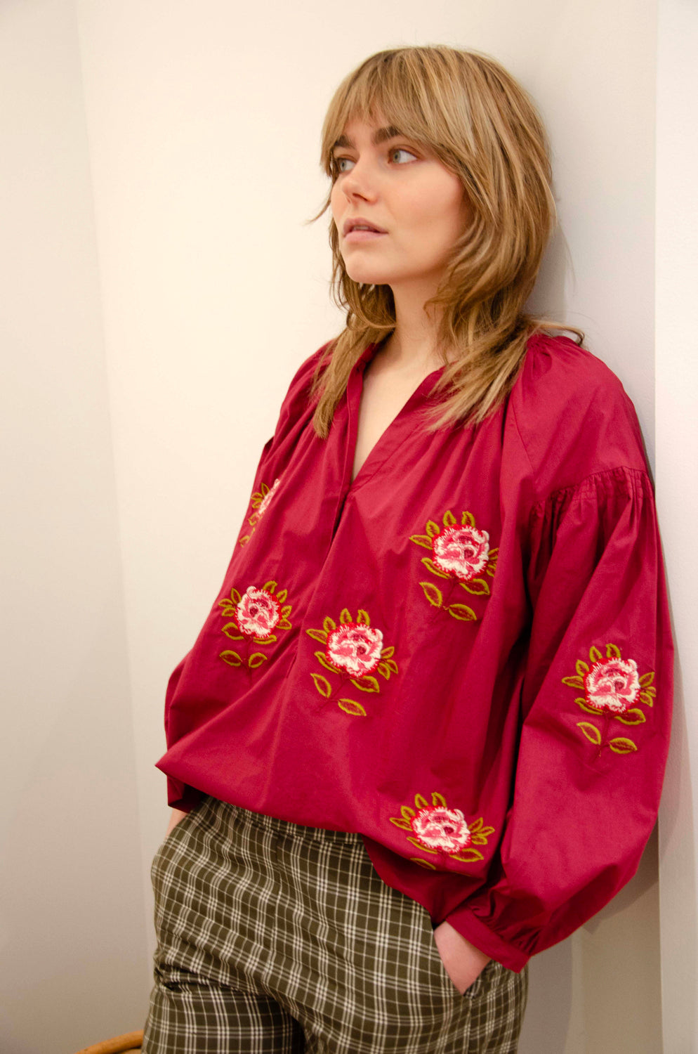 Michelle Top Br 100% Coton - Burgundy BURGUNDY