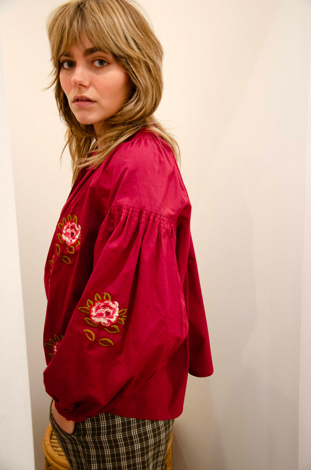 Michelle Top Br 100% Coton - Burgundy BURGUNDY