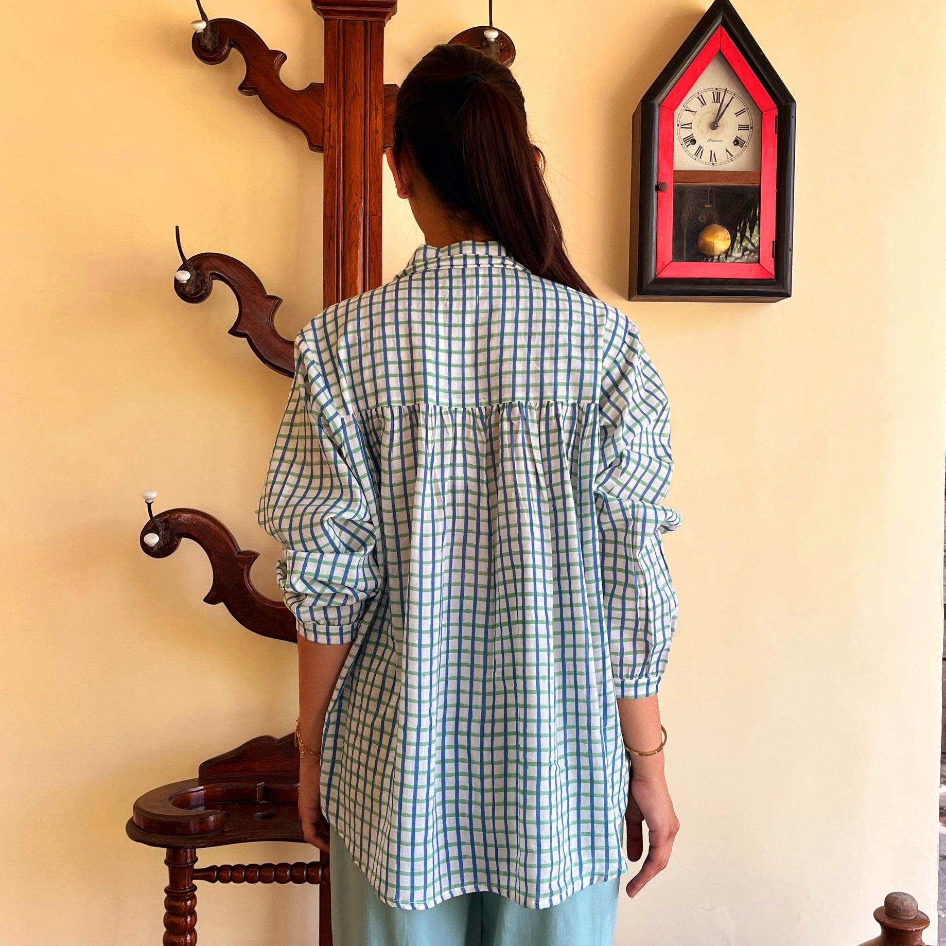 Cerise Shirt Croisette 100% Organic Cotton - Blue Green BLUE GREEN