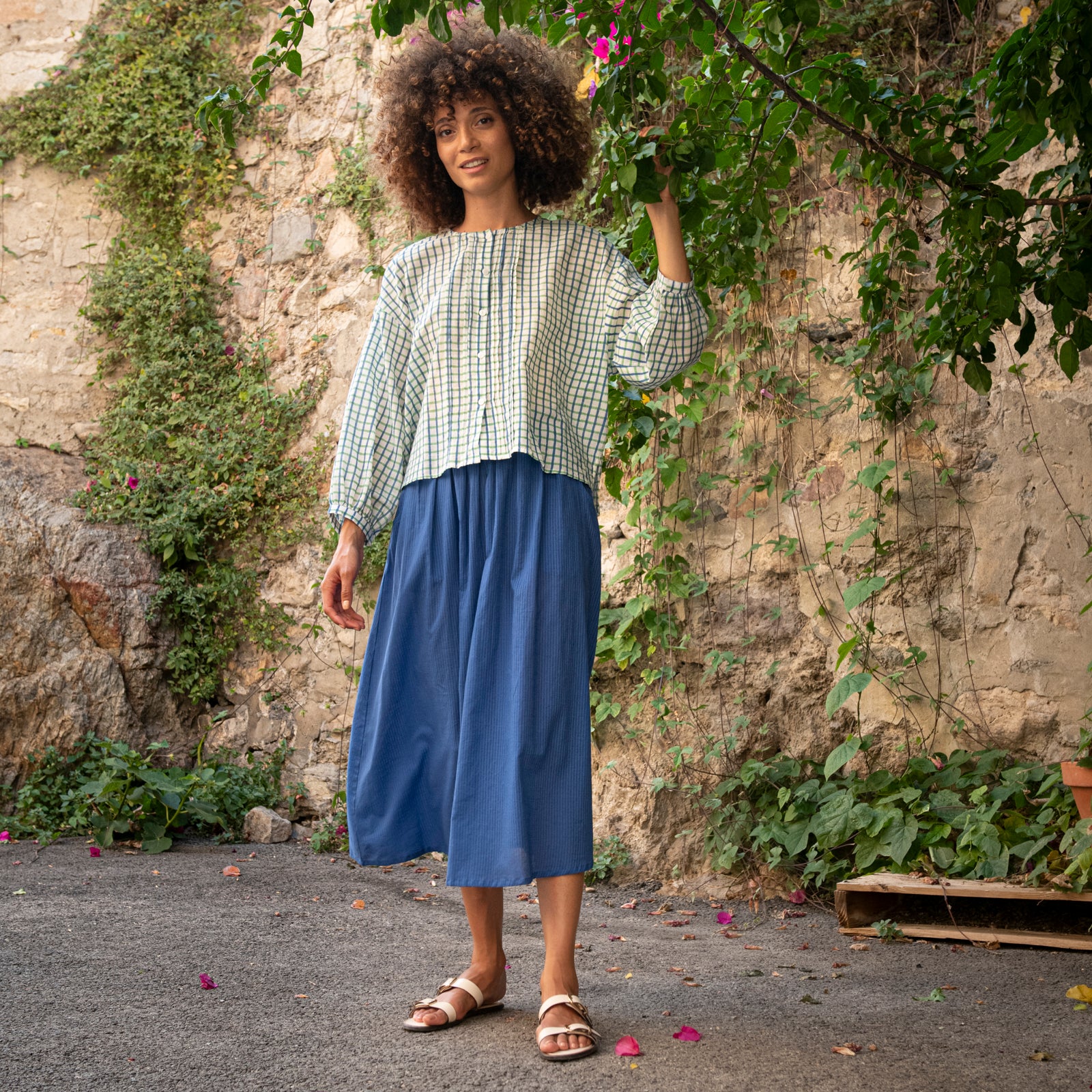 Juliet Shirt Croisette 100% Organic Cotton - Blue Green BLUE GREEN