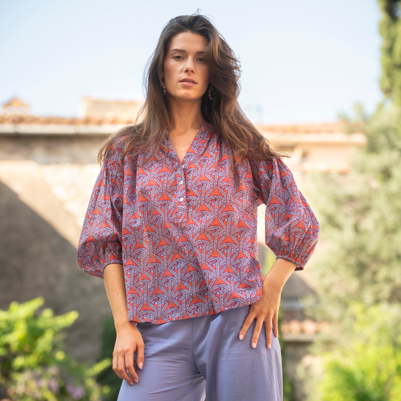 Helen Top Palmer 100% Coton - Orange ORANGE