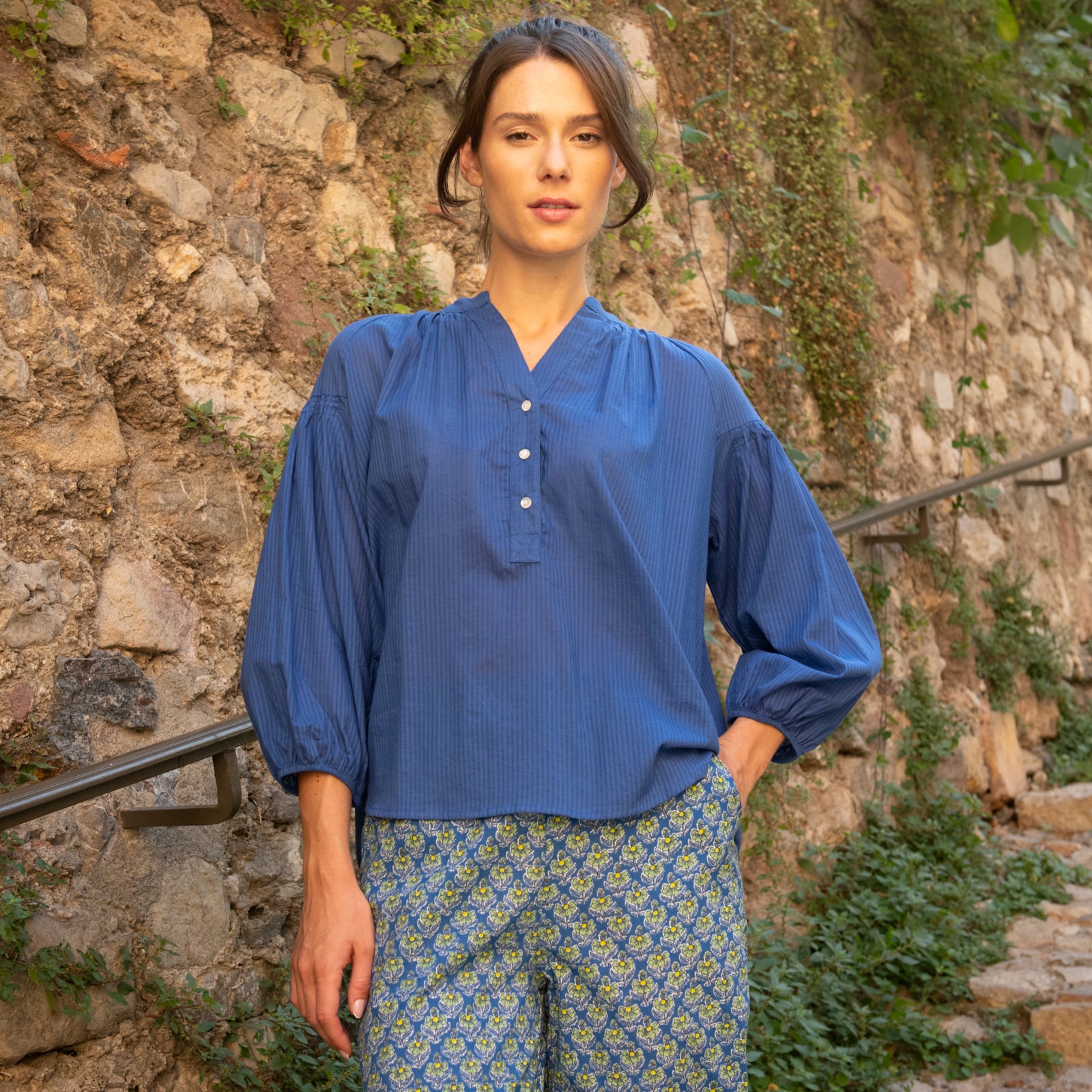 Helen Top S.color 100% Coton - Blue BLUE