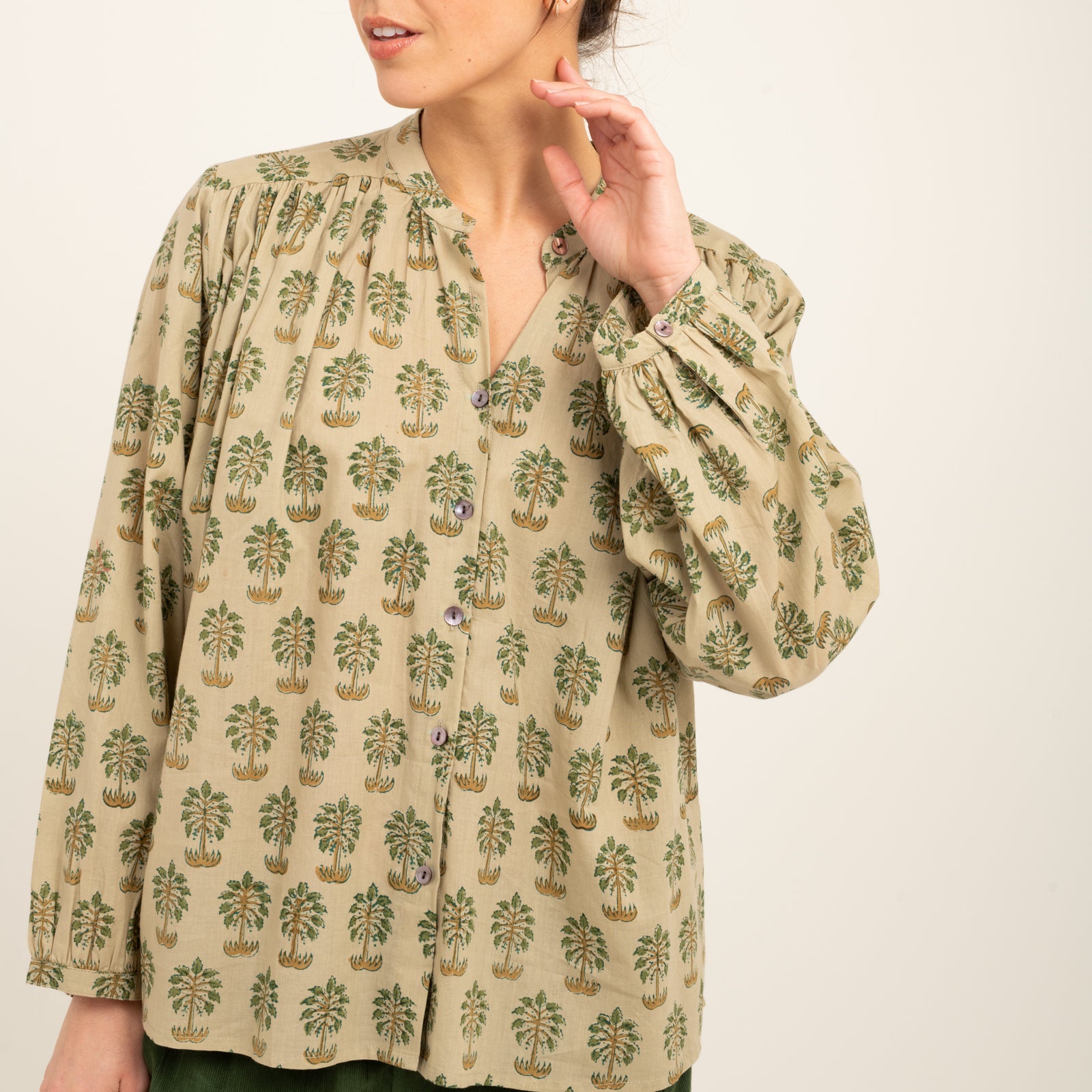 Julie Shirt Sathi Jaya 100% Organic Cotton - Green GREEN