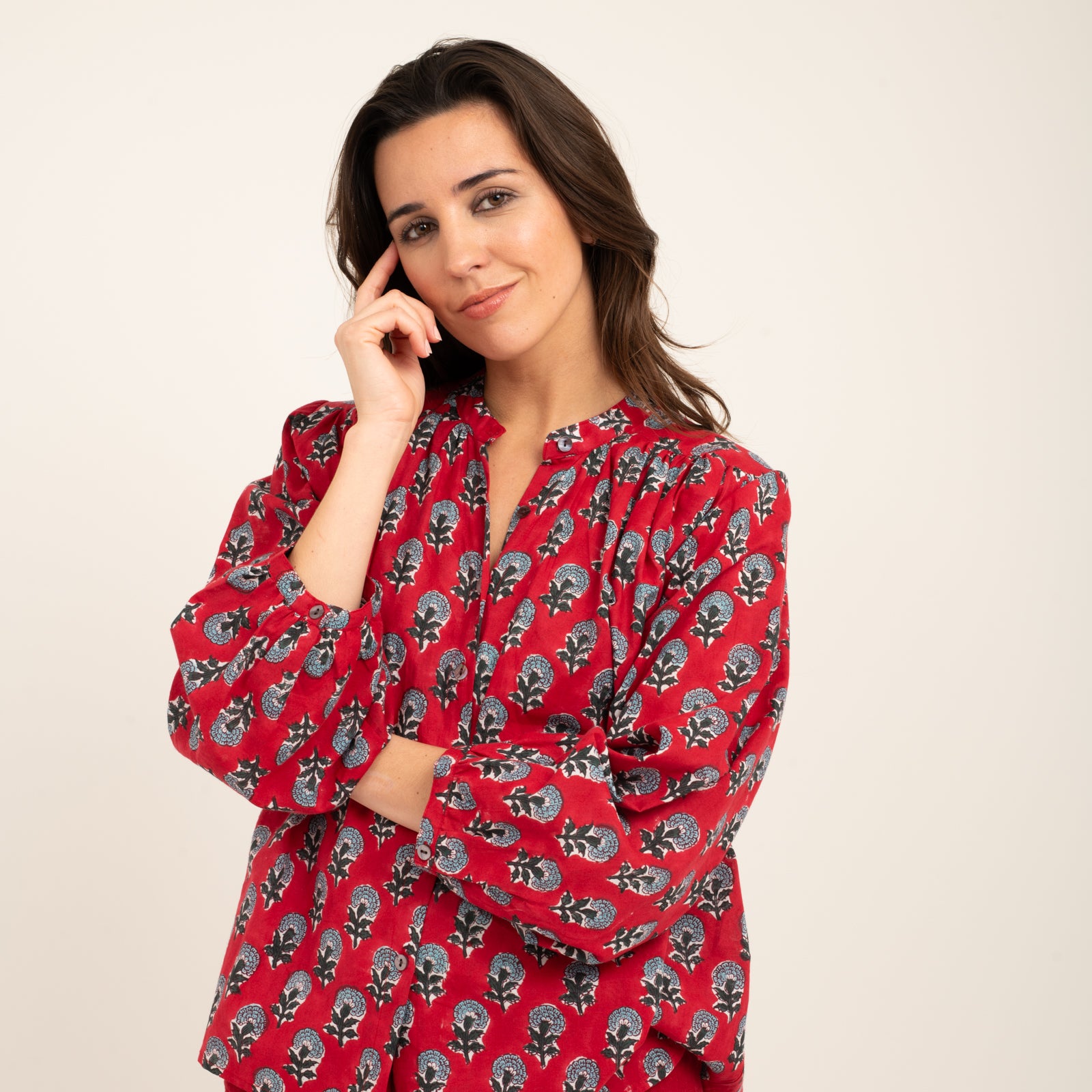 Julie Shirt Sathi Jaya 100% Organic Cotton - Red RED