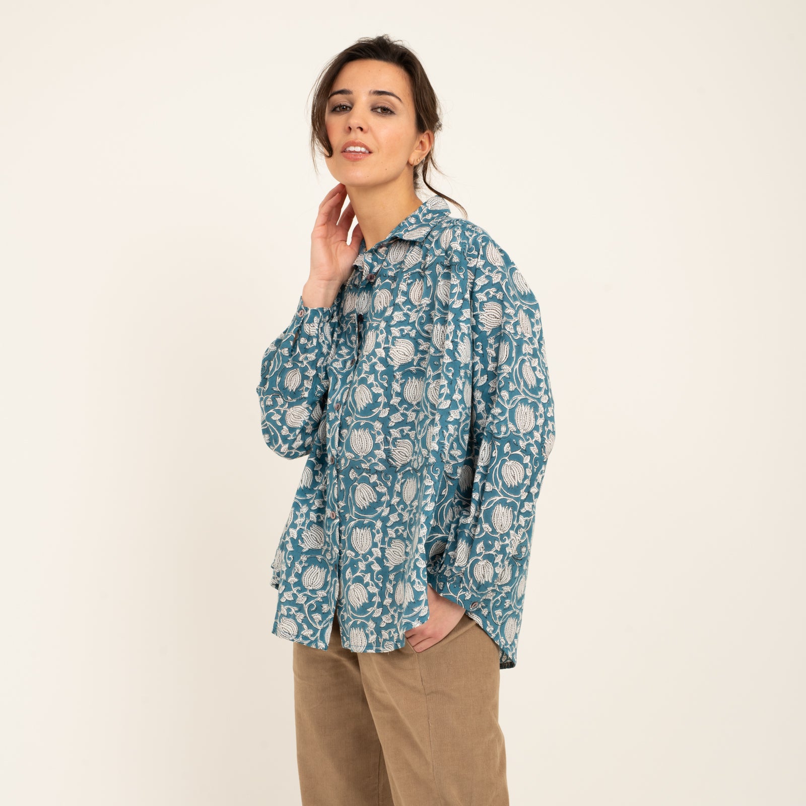 Cerise Shirt Pema 100% Organic Cotton - Blue BLUE