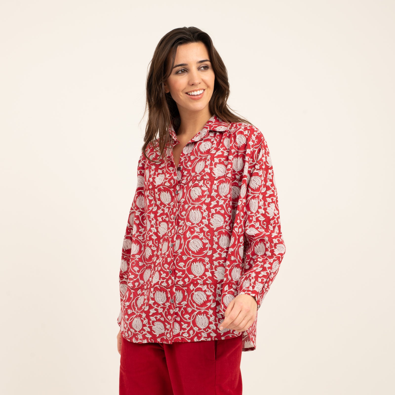 Cerise Shirt Pema 100% Organic Cotton - Red RED