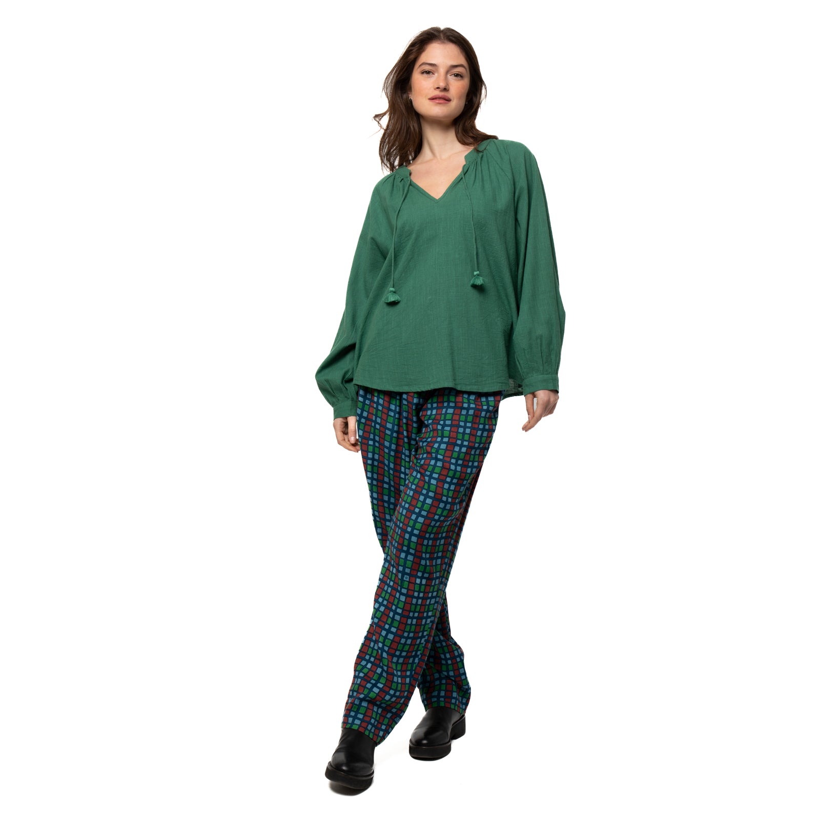 Marlene Top Slub 100% Coton - Green GREEN