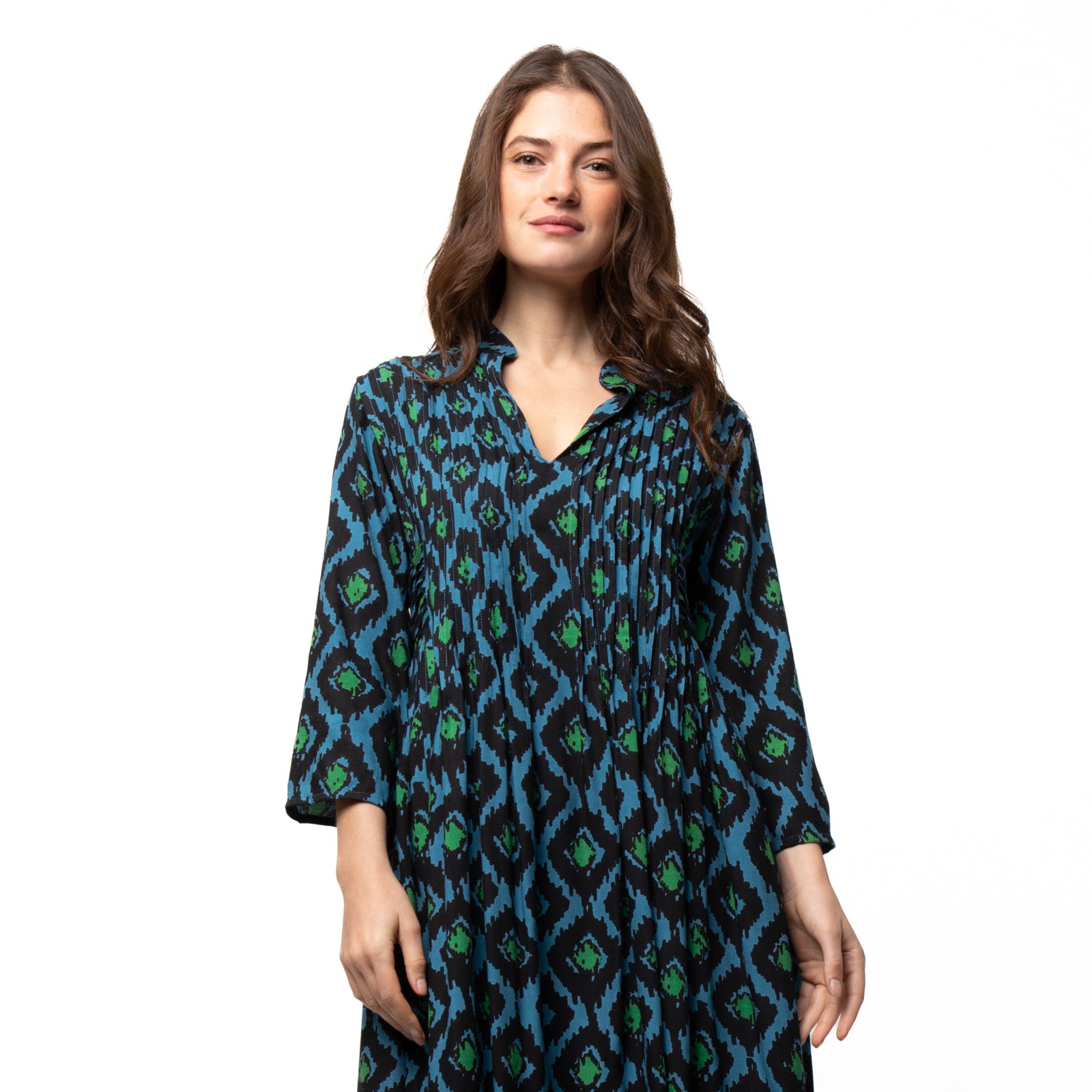 Marie Dress Ikat - Blue BLUE