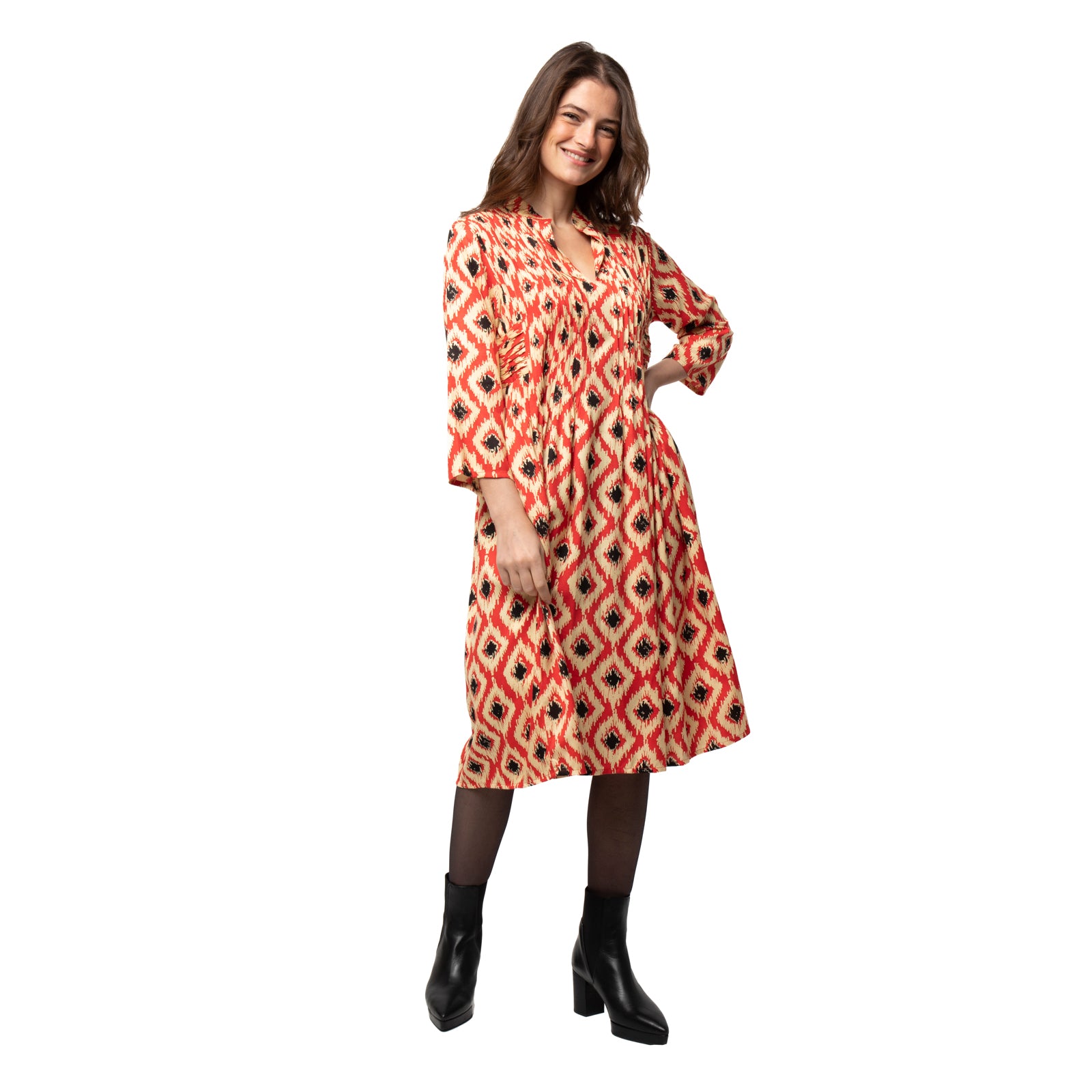 Marie Dress Ikat - Red RED
