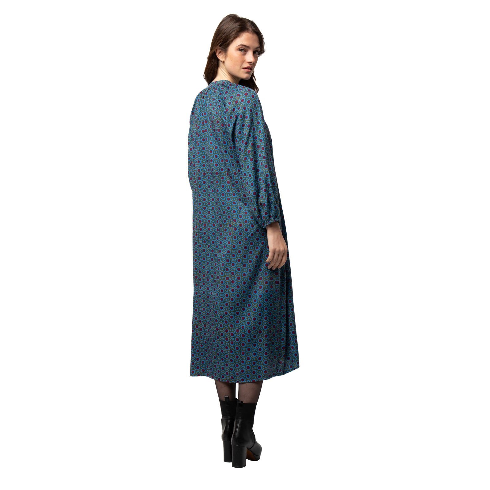 Nikki Dress Dots - Burgundy BURGUNDY