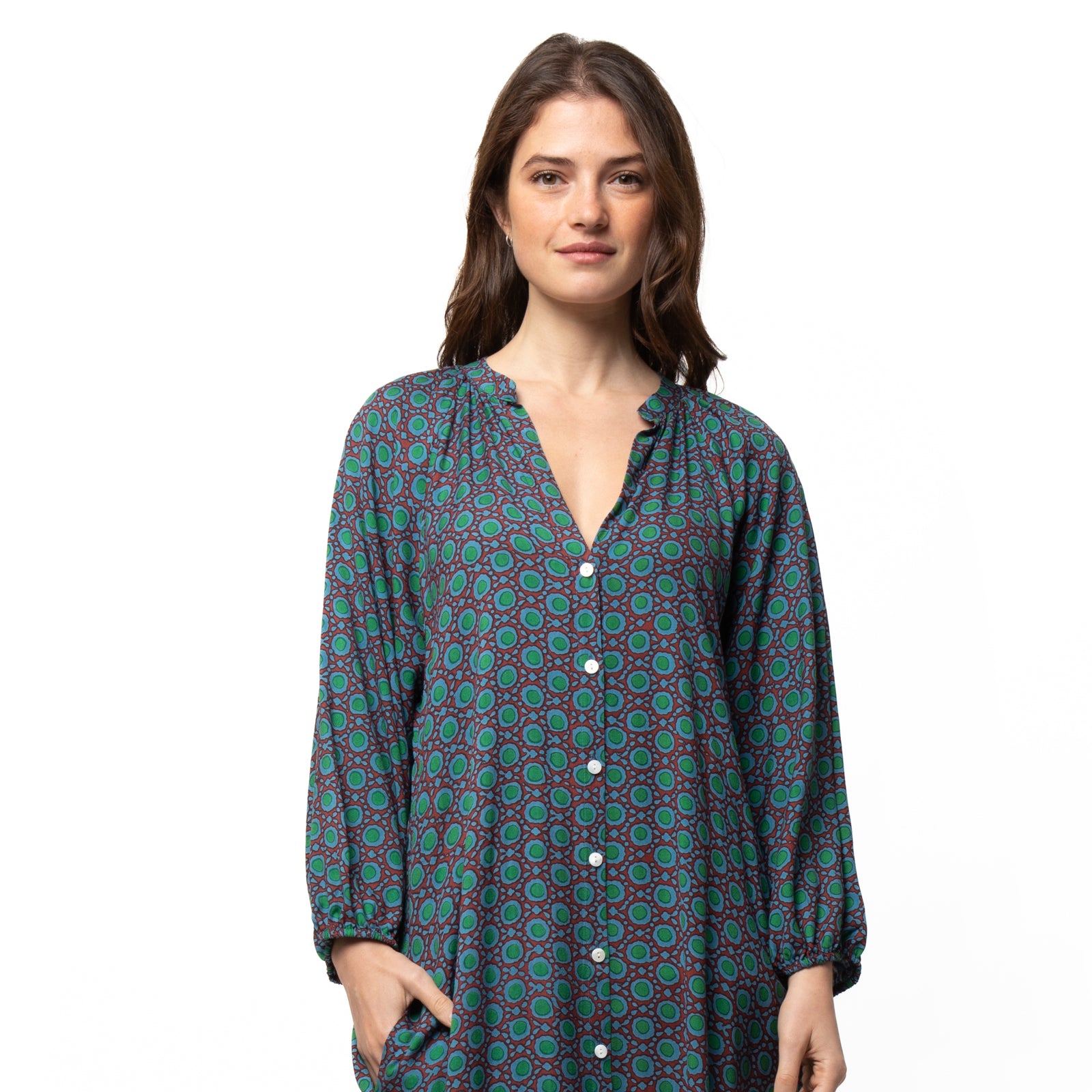 Nikki Dress Dots - Green GREEN