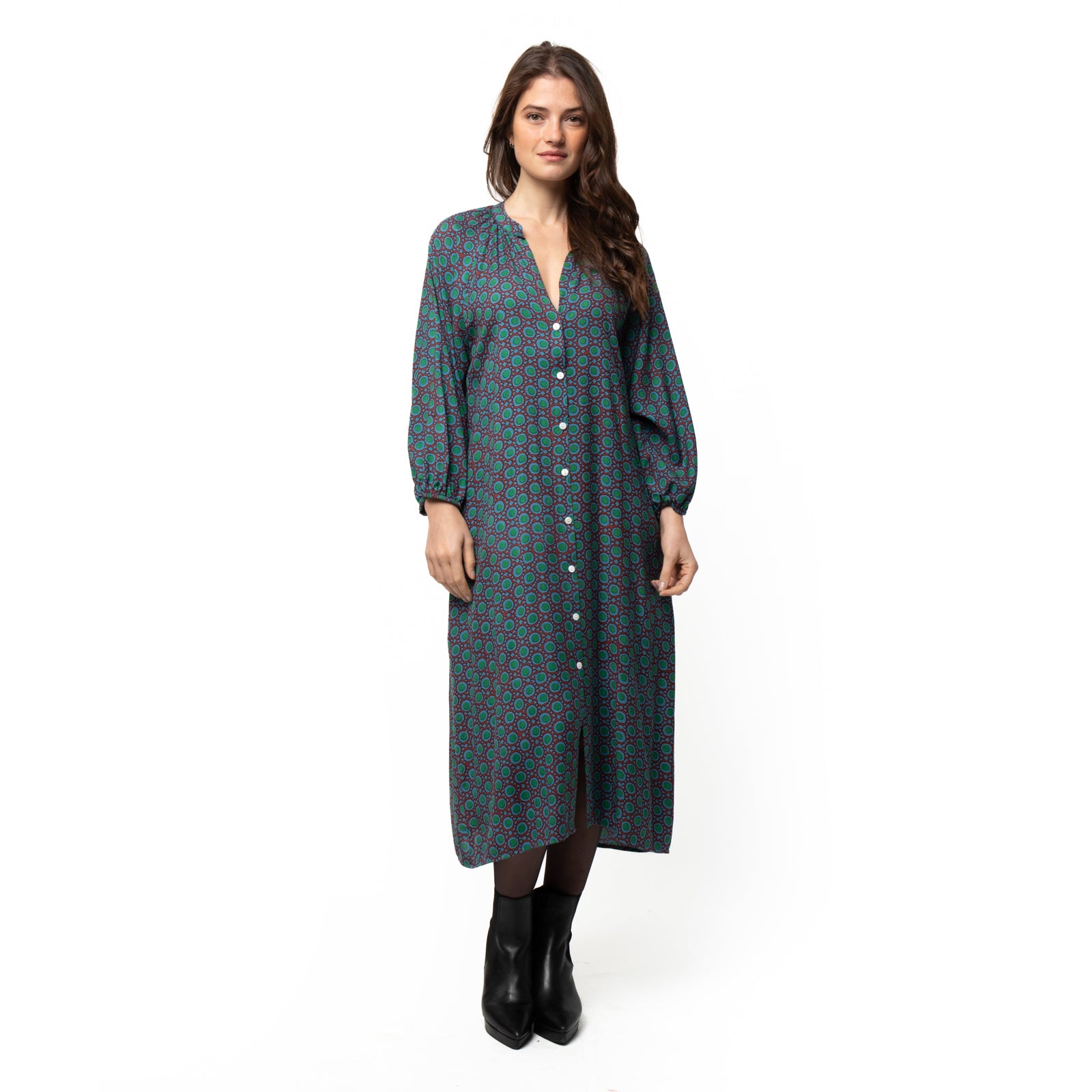 Nikki Dress Dots - Green GREEN