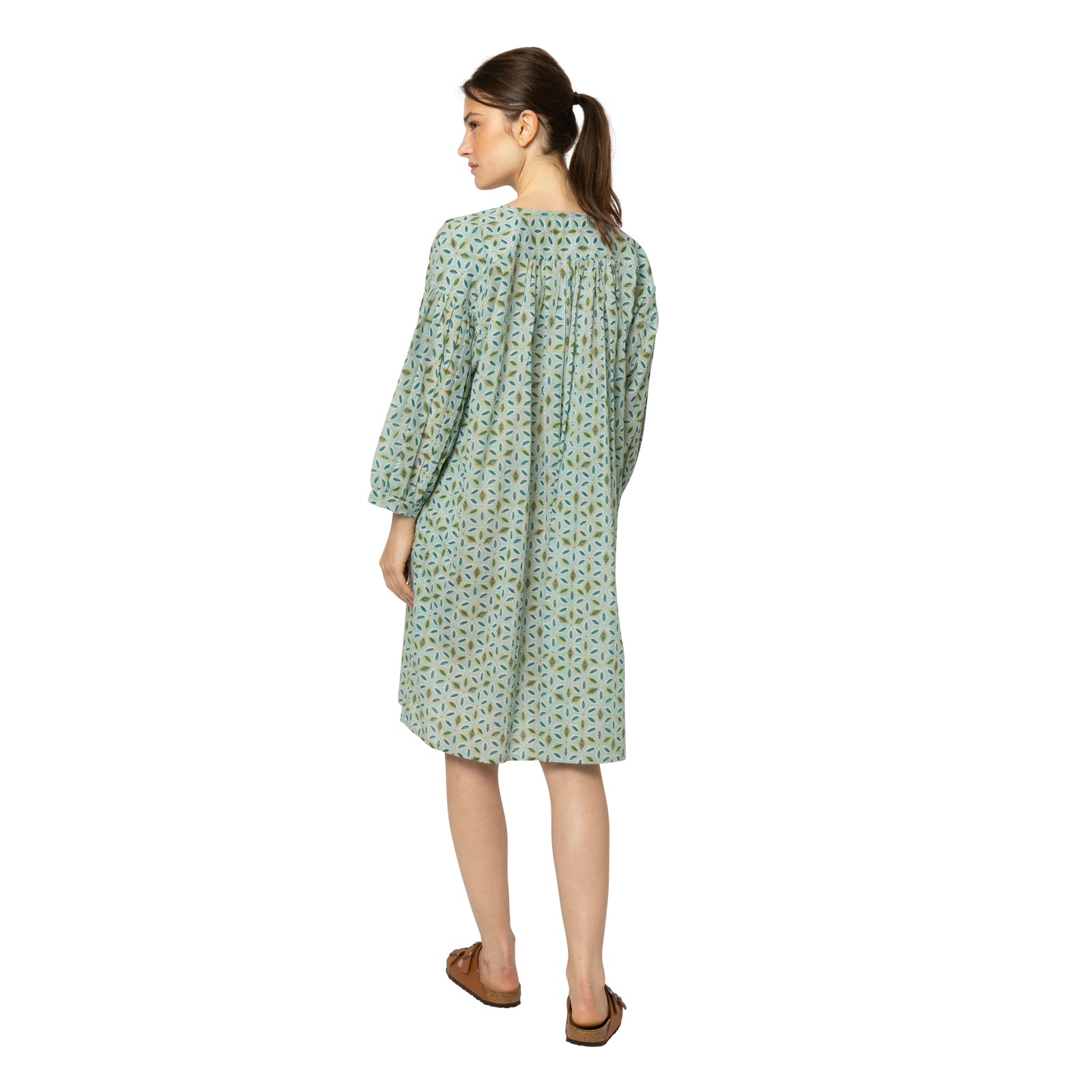 Alice Dress Starflower 100% Coton - Green GREEN