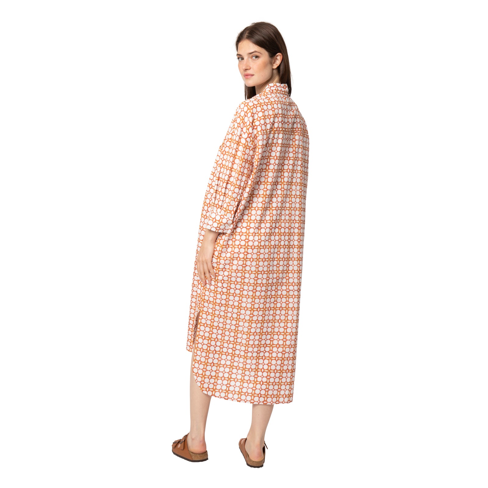 Camelia Shirt Dress Dotty 100% Organic Cotton - Terra Cotta TERRA COTTA