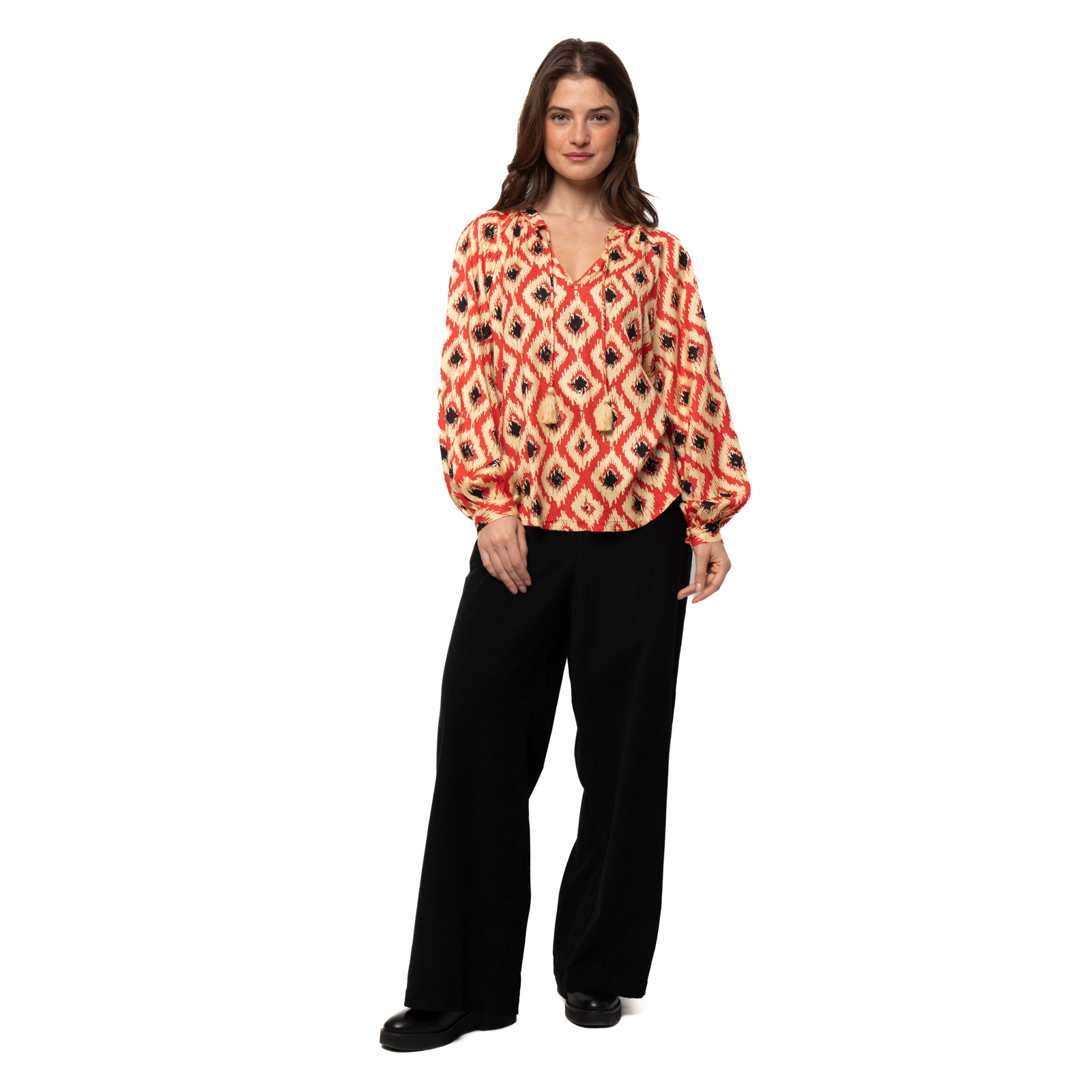 Marlene Top Ikat - Red RED