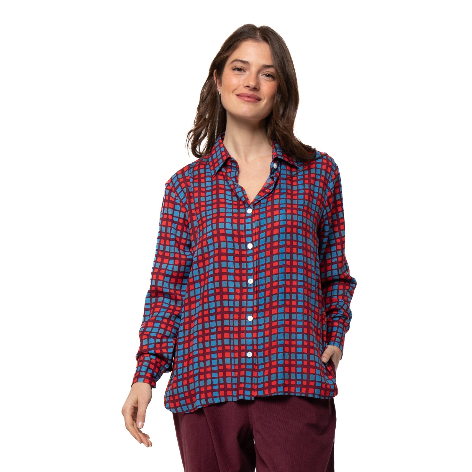 Alka Shirt Chokdi - Burgundy BURGUNDY