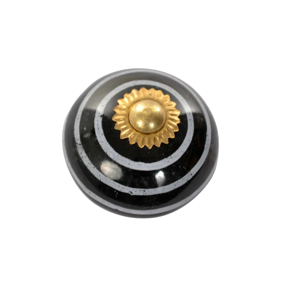 Striped furniture knob - Black