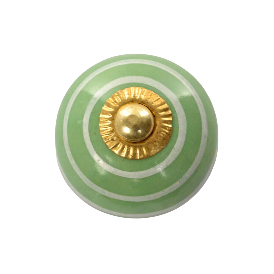 Striped furniture knob - Green