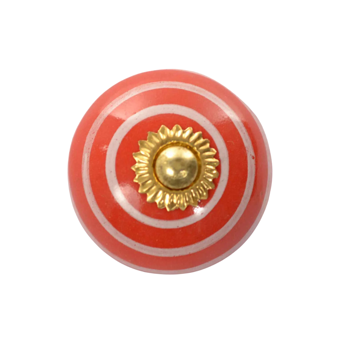 Striped furniture knob - Red