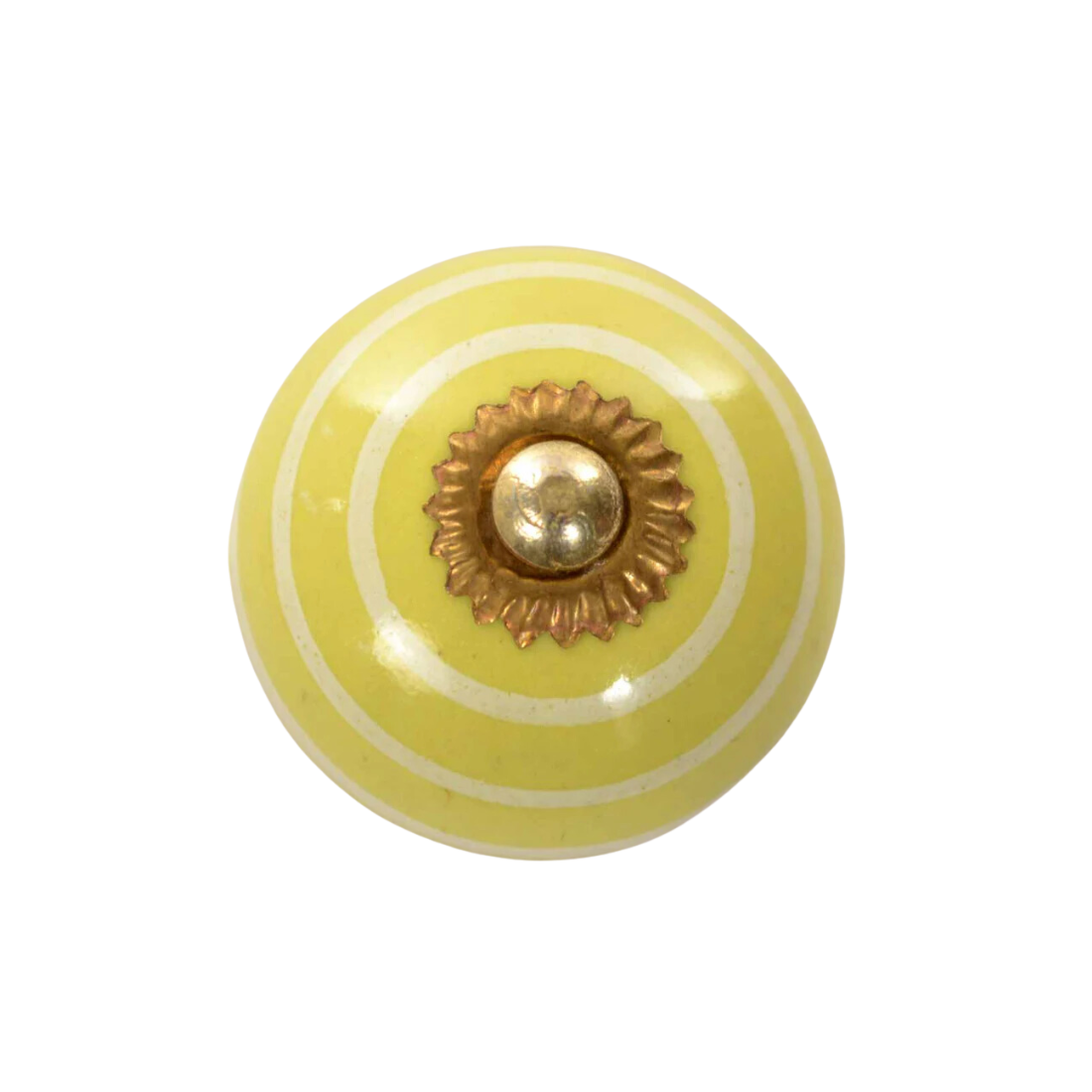 Striped furniture knob - Yellow