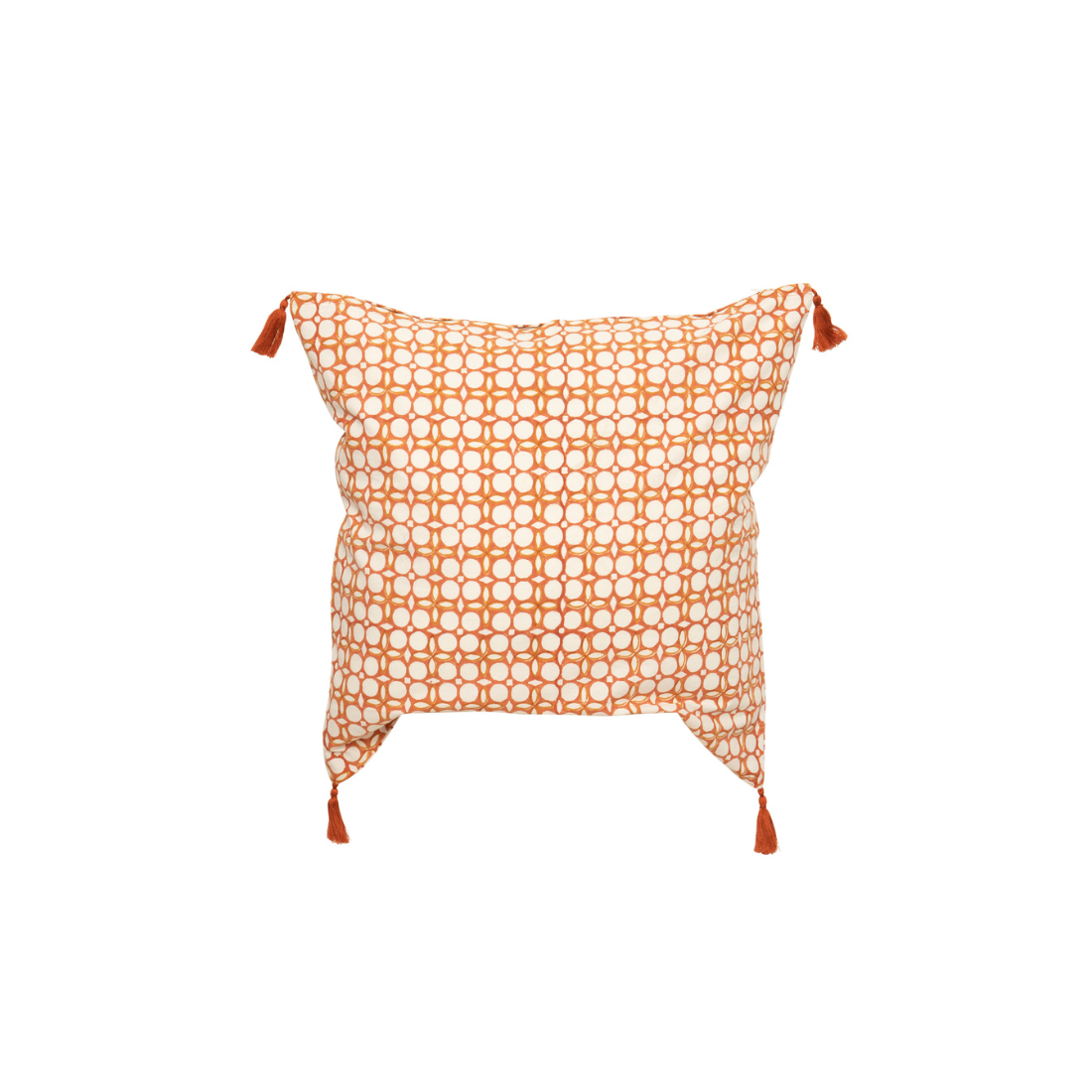 Fodera per cuscino Dotty 50x50 cm - 100% cotone BIOLOGICO - Blockprint - Terracotta