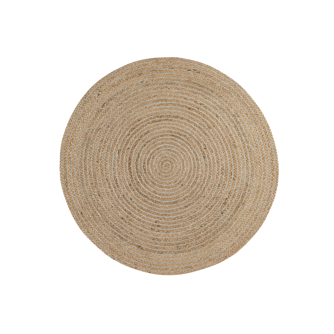 Round Rug Jute Silver 120 - Silver