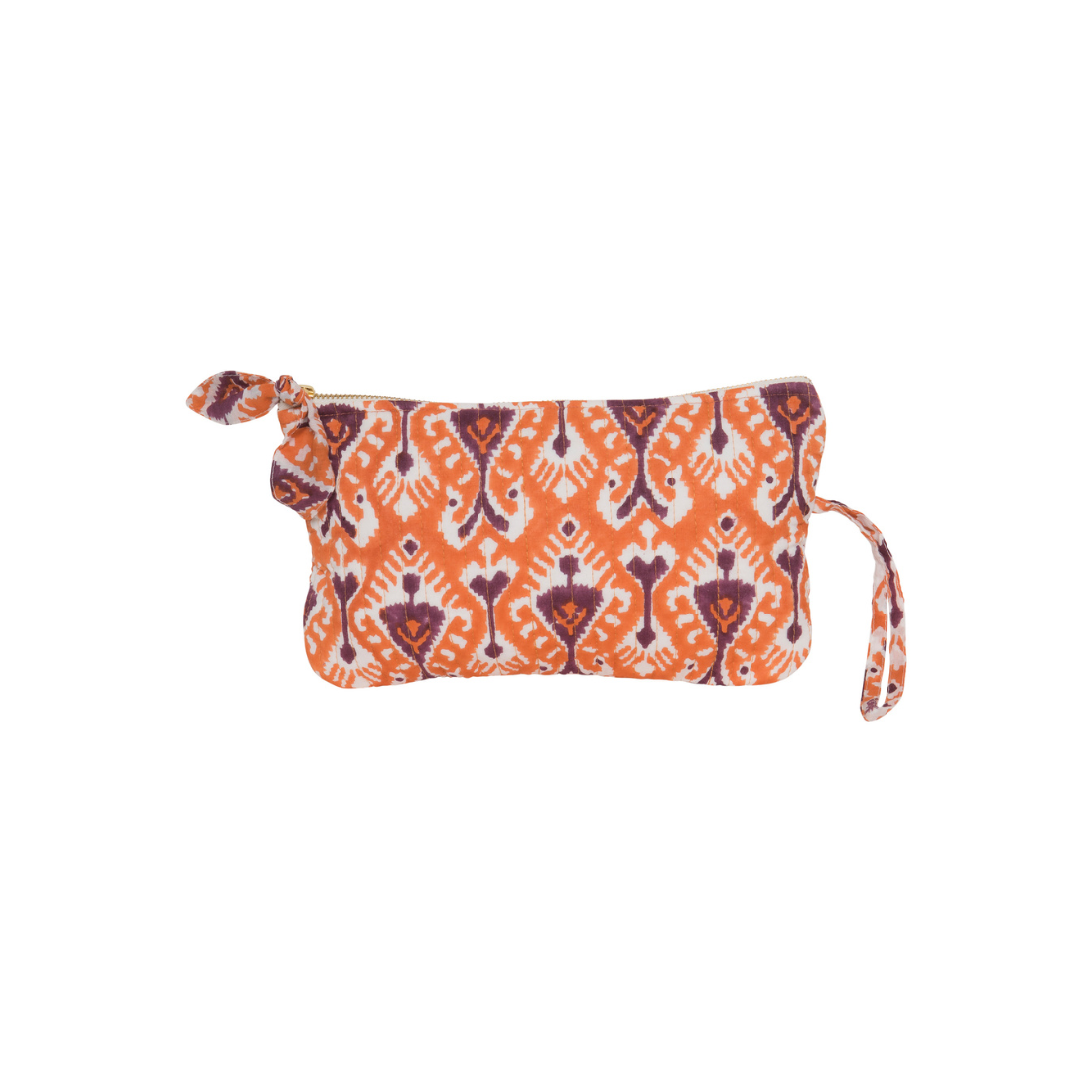 trousse de maquillage Ikat 100% coton bio - Orange