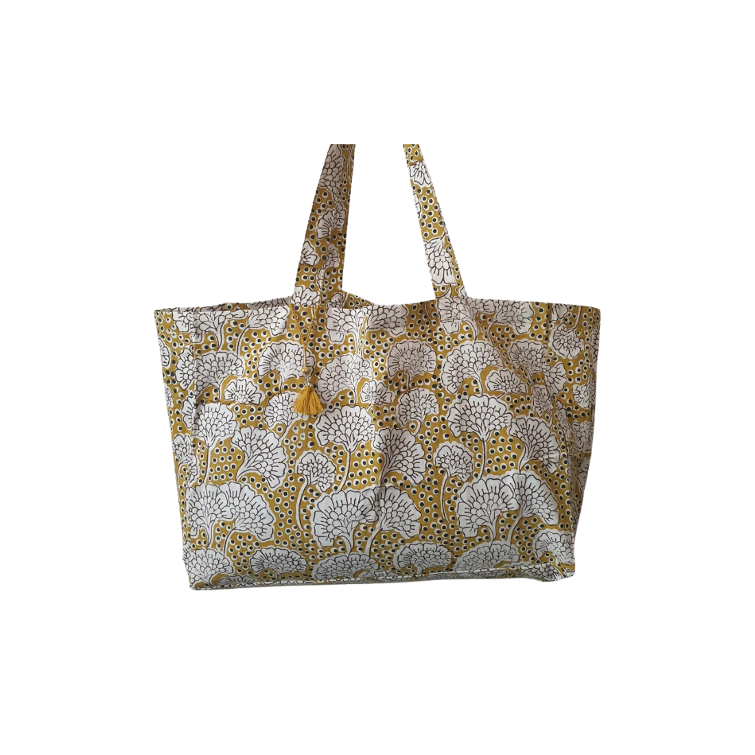 Sac en coton bio Petula - Block print - Ochre