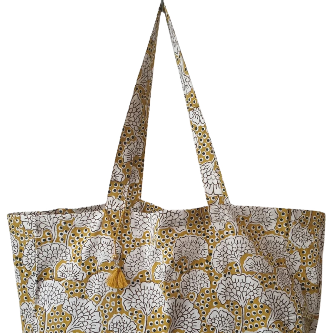 Sac en coton bio Petula - Block print - Ochre