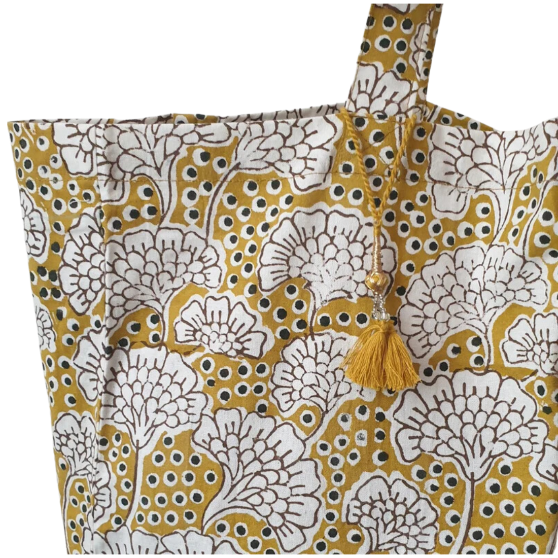 Sac en coton bio Petula - Block print - Ochre