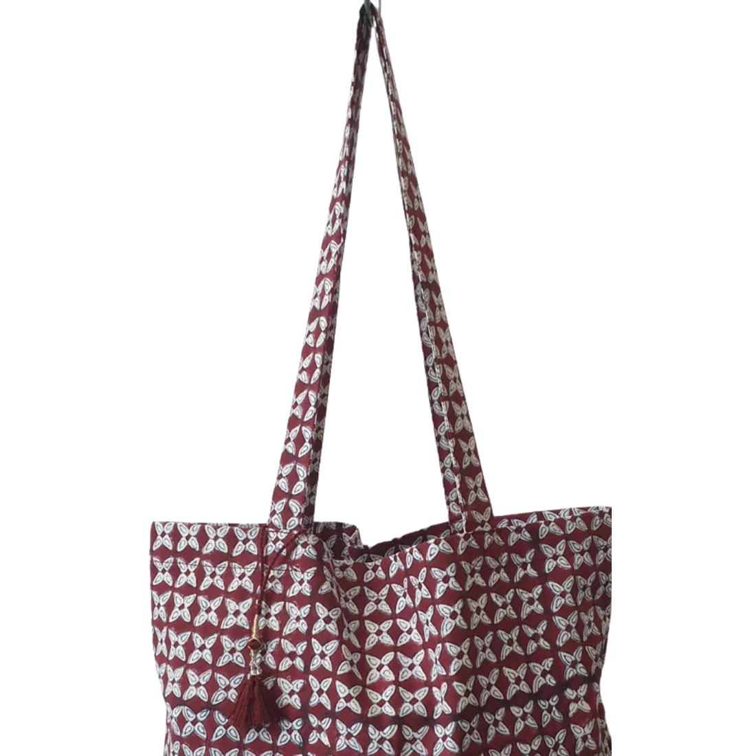 Borsa Tote Pistillo 100% Cotone Organico - Rosso scuro