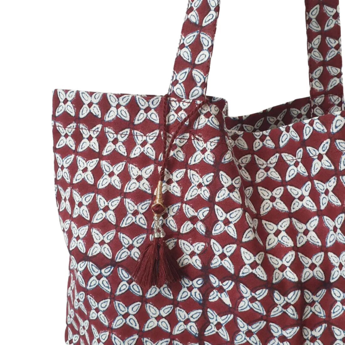 Borsa Tote Pistillo 100% Cotone Organico - Rosso scuro