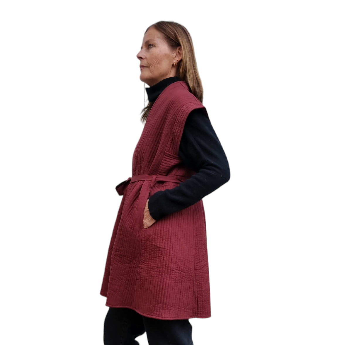 Veste Kyoto sans manches - Burgundy