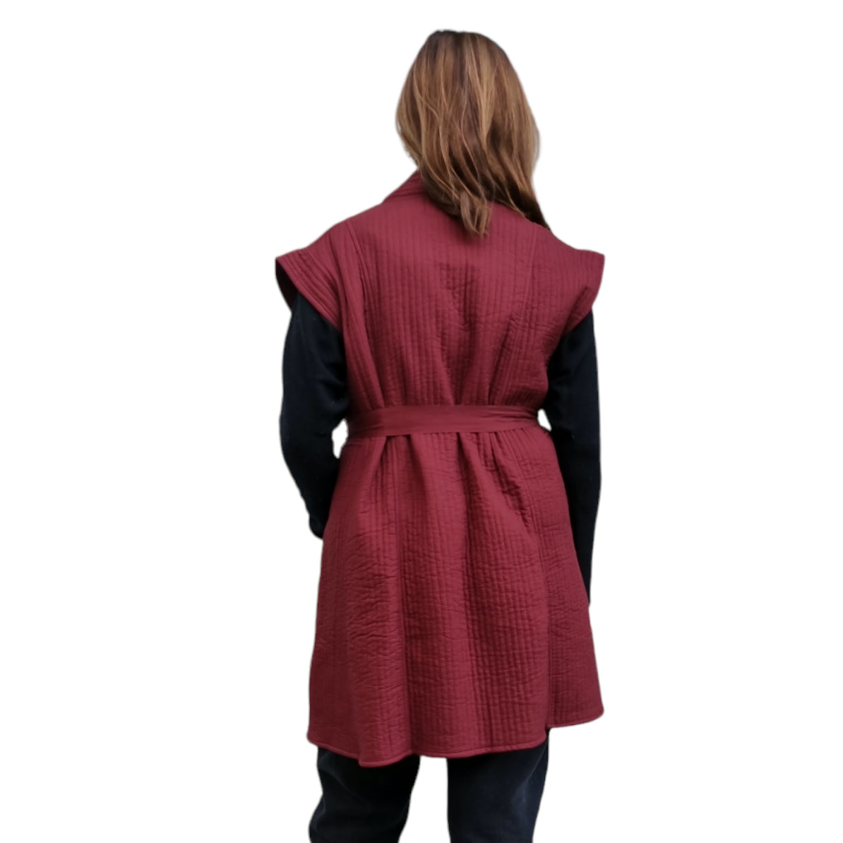 Veste Kyoto sans manches - Burgundy