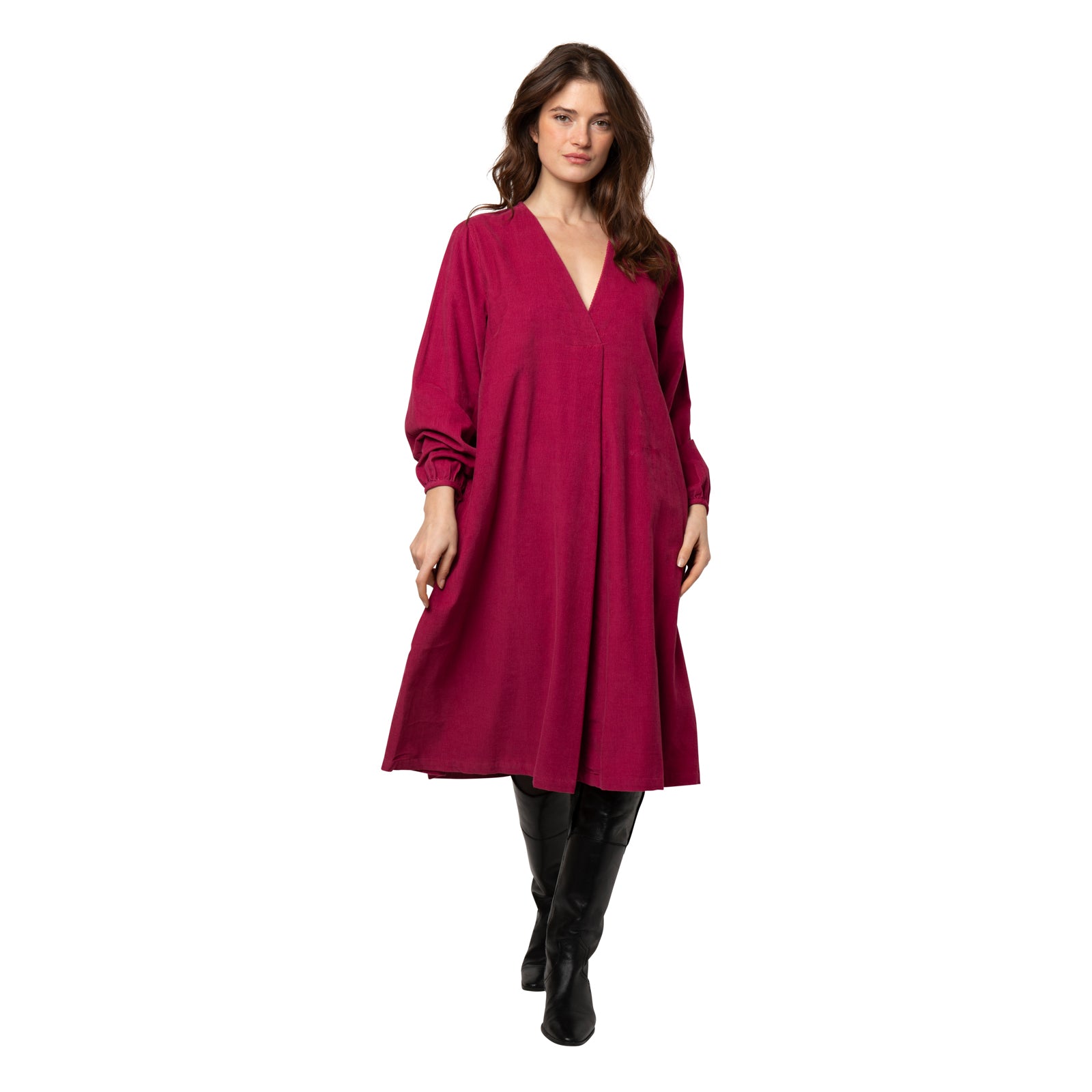 Robe Neha, velours 100% Coton - Pink