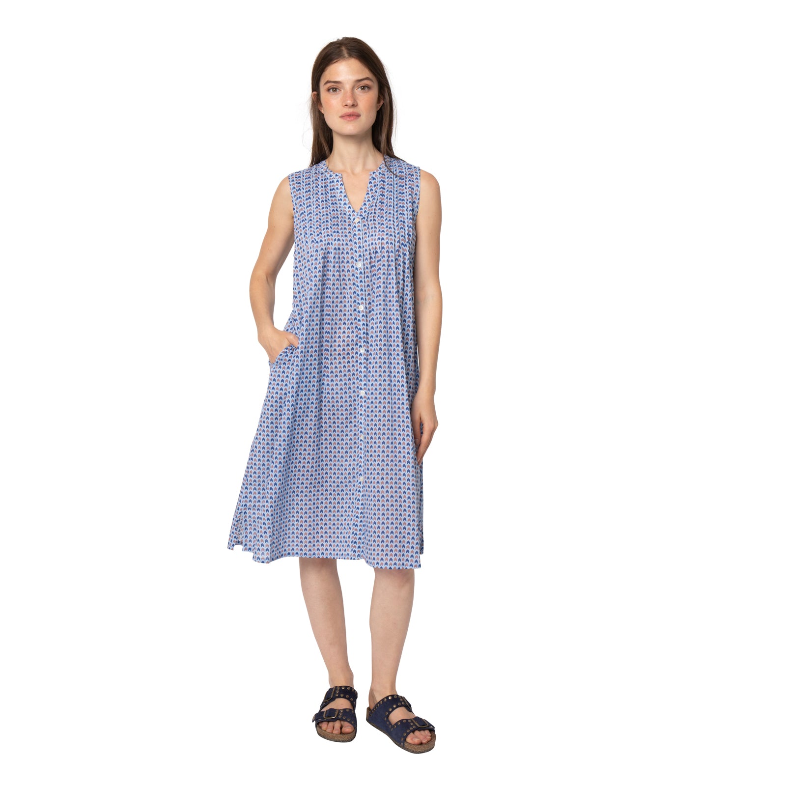 Agathe Dress Kota 100% Coton - Blue BLUE