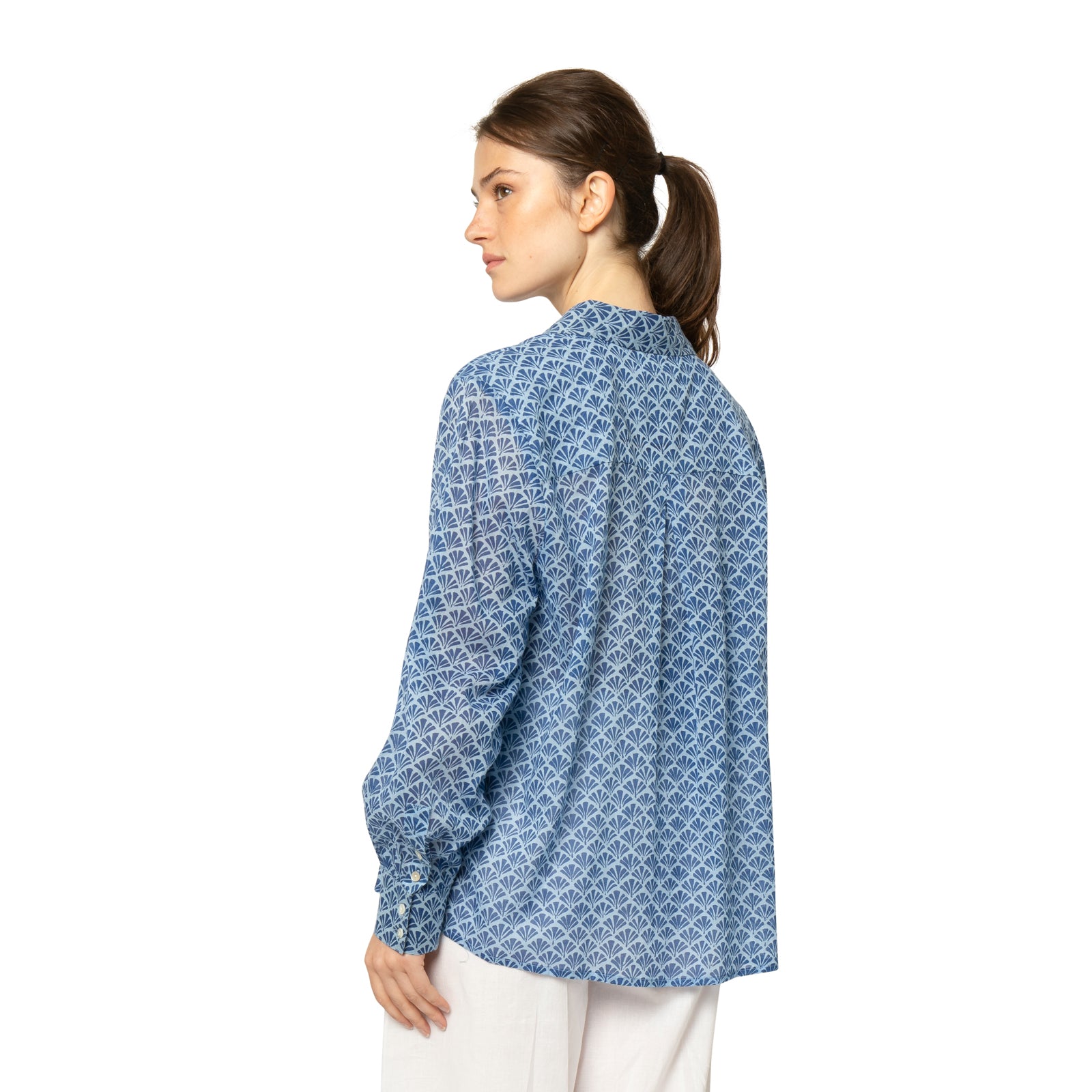 Alka Shirt Peacock 100% Coton - Blue BLUE