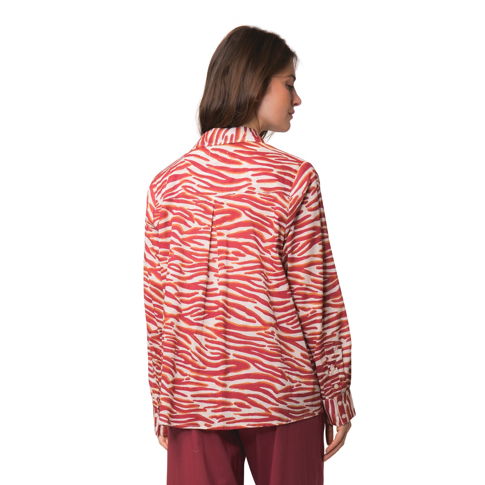 Alka Shirt Zebra 100% Coton - Burgundy BURGUNDY