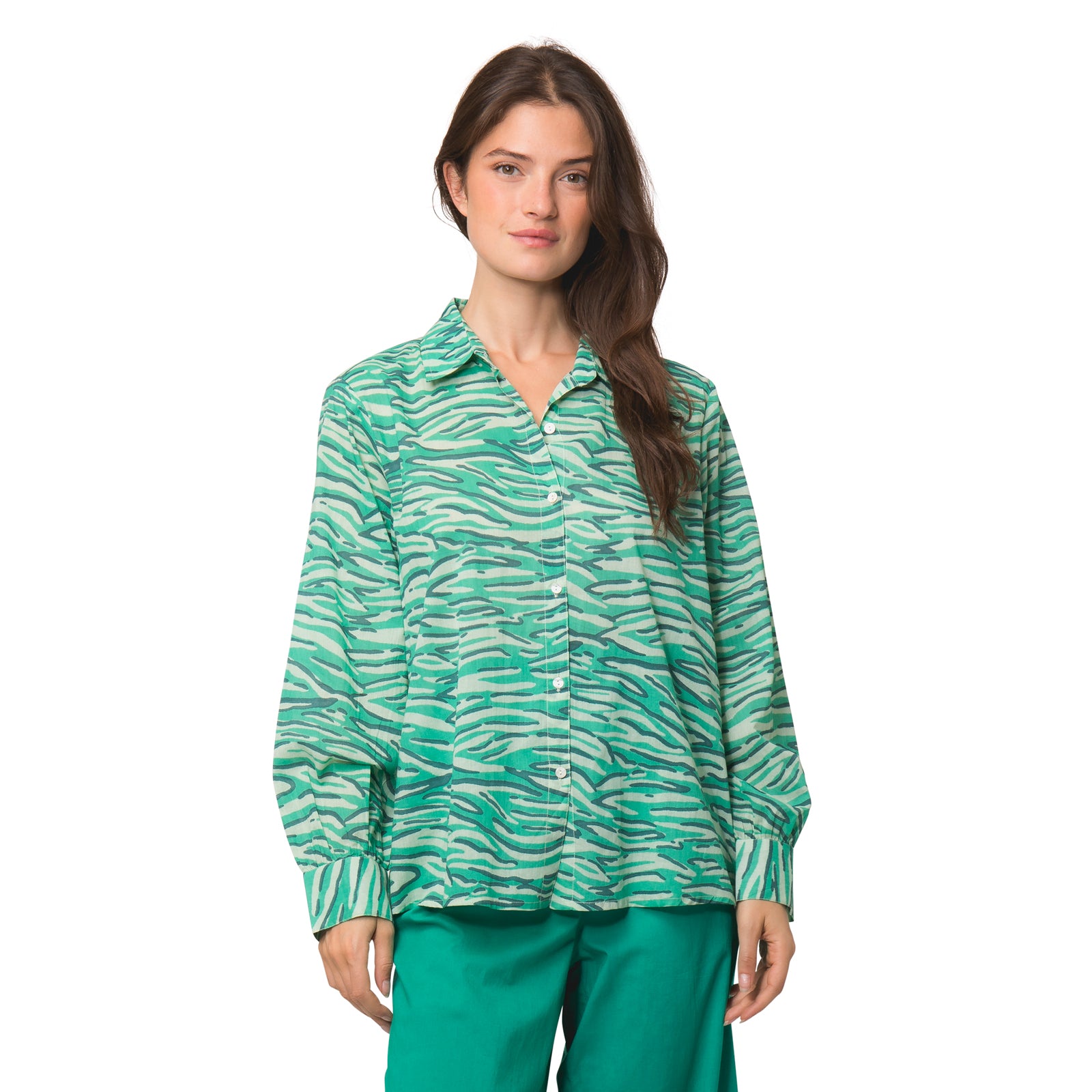 Alka Shirt Zebra 100% Coton - Green GREEN